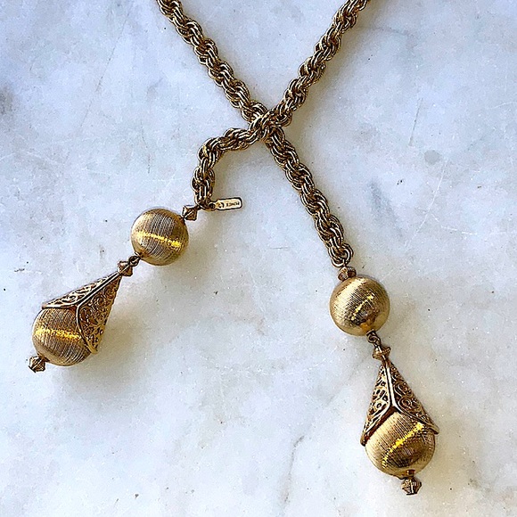 MONET JEWELRY SET NECKLACE BRACELOT EARRINGS GOLD VINTAGE - Picture 13 of 13